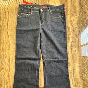 NWT Women Size 17/18 Dark Blue Denim High Rise Flare Jeans. Keep In Touch Brand